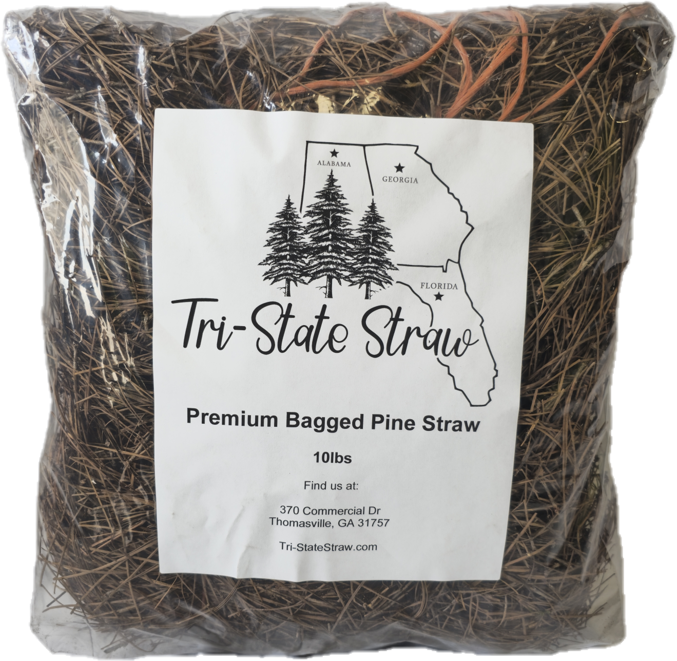 Tri-State Bagged Pine Straw- Natural Long Leaf 10lbs SHIPPING ONLY